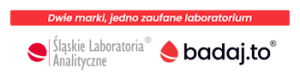Połączone logo Śląskie Laboratoria Analityczne oraz badaj.to Laboratoria Medyczne